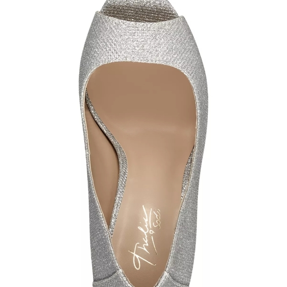 Thalia Sodi Lenna Beaded Heel Pumps Silver -7 - Picture 4 of 9